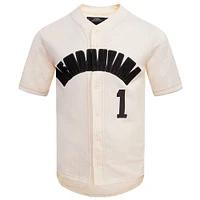 Men's Pro Standard Victor Wembanyama Cream San Antonio Spurs Triple Tonal Mesh Button-Up Top