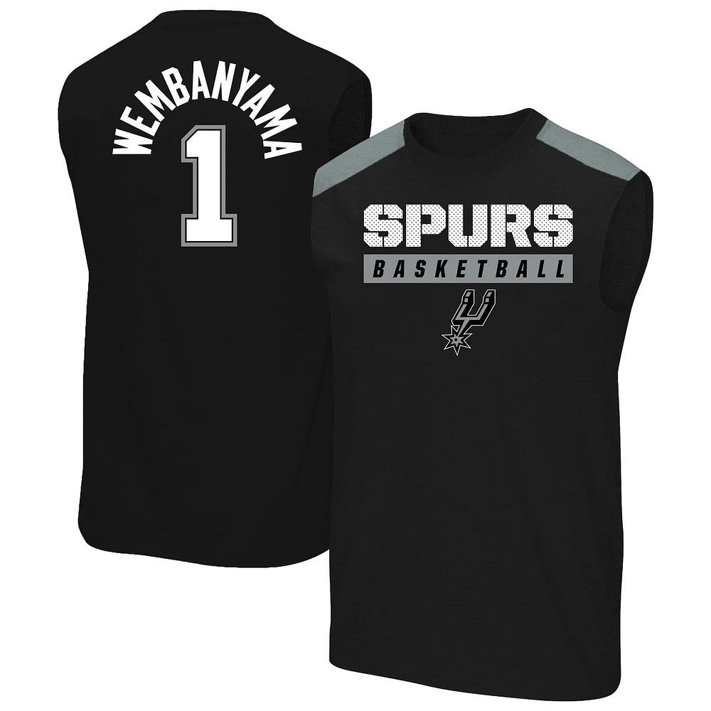 Profil masculin Victor Wembanyama Black San Antonio Spurs Big & Tall Player Muscle Tank