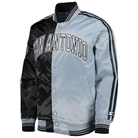 Veste San Antonio Spurs Fast Break Satin Full-Snap Starter Noir/Argent