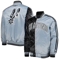 Veste San Antonio Spurs Fast Break Satin Full-Snap Starter Noir/Argent