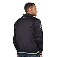 Veste universitaire noire Tommy Jeans pour homme avec appliqués Jacob Chain Stitch et boutons-pression San Antonio Spurs