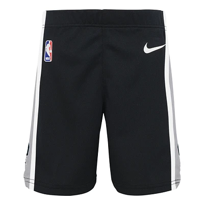 Short Nike noir pour enfants d'âge préscolaire San Antonio Spurs Icon Replica