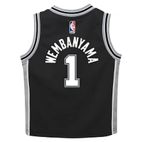 Maillot Nike Victor Wembanyama pour enfants d'âge préscolaire, noir, San Antonio Spurs Swingman Player - Icon Edition