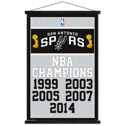 Detroit Pistons 3-Time NBA Finals Champions Trophy 24'' x 35'' Champs  Framed Hanging Poster