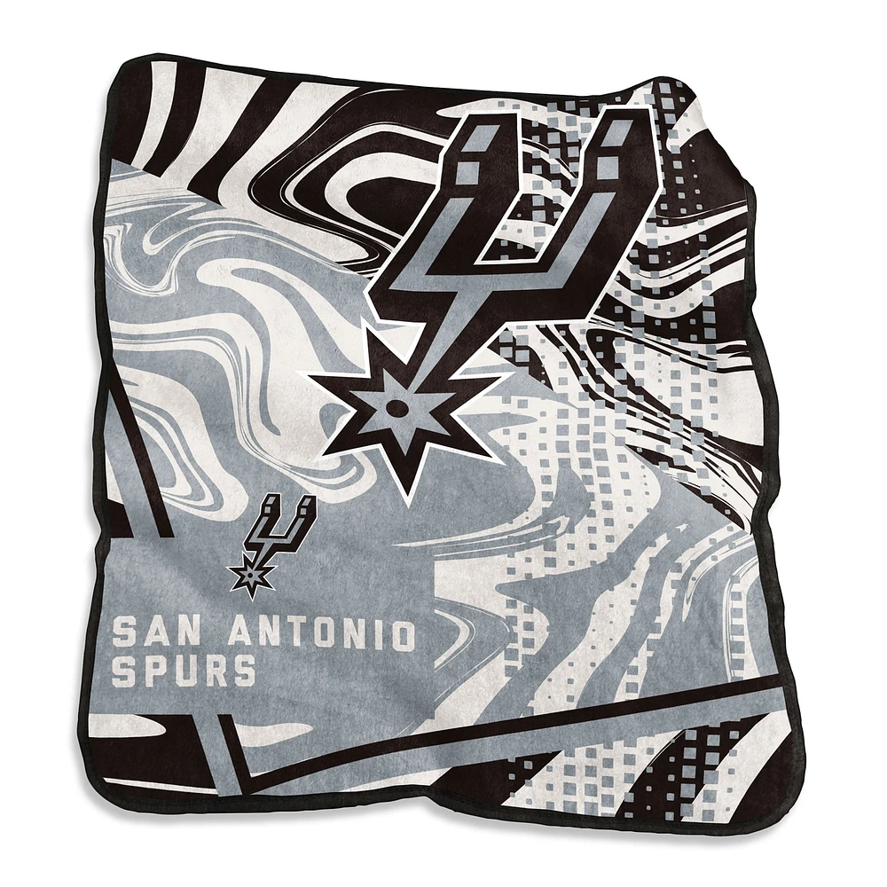 San Antonio Spurs Couverture tourbillonnante Raschel 127 x 152,4 cm