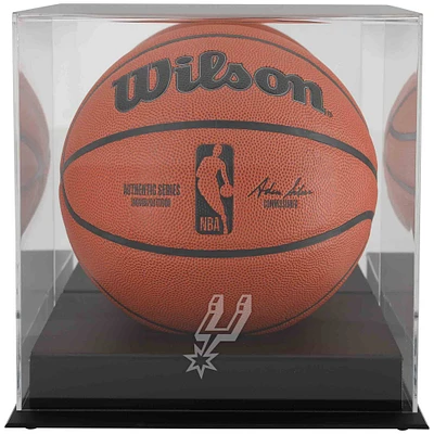 Vitrine de présentation de basket-ball avec logo de l'équipe San Antonio Spurs Black Base et dos miroir