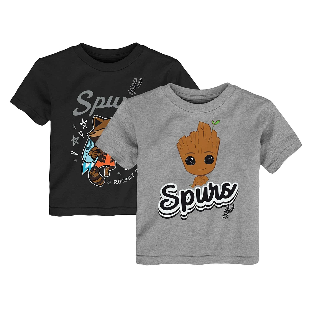 Toddler Heather Gray San Antonio Spurs Two-Piece Guardians Of The Galaxy T-Shirt Set