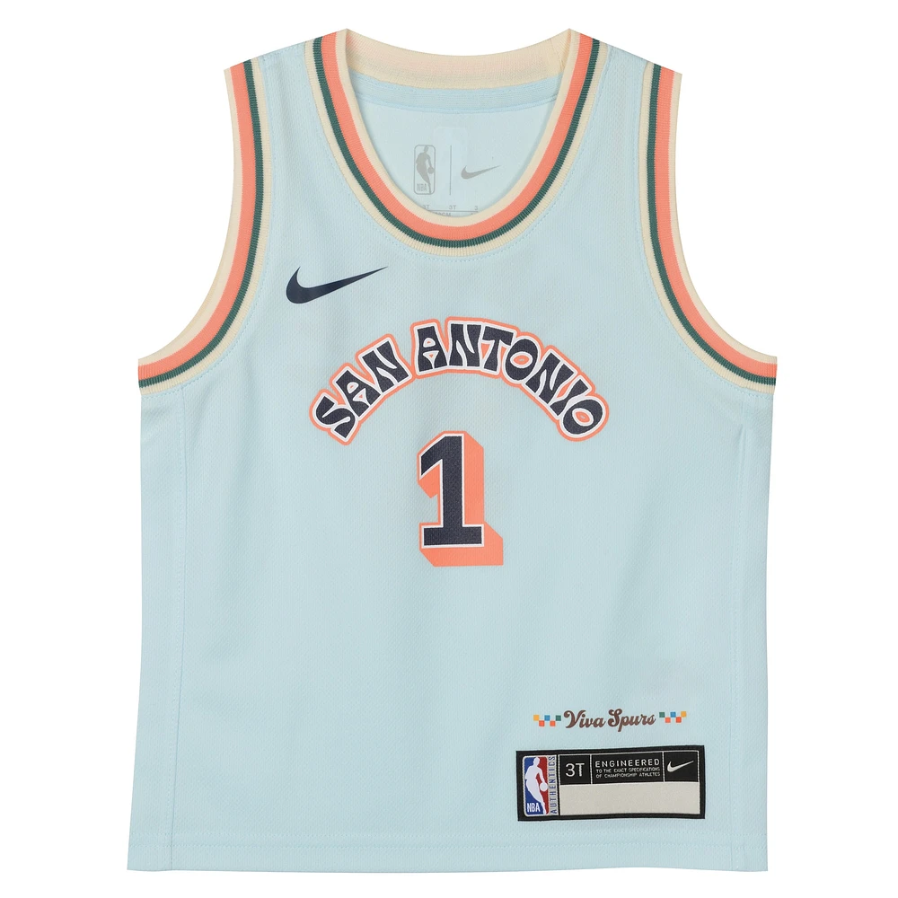 Maillot de joueur Nike Victor Wembanyama bleu clair San Antonio Spurs 2024/25 Swingman pour tout-petit - Édition City