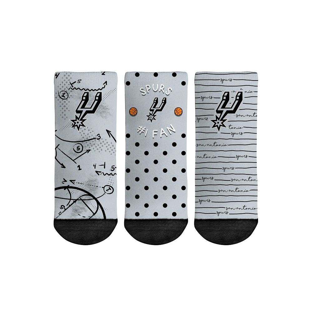 Chaussettes Rock Em pour tout-petit San Antonio Spurs #1 Fan Lot de 3 paires de chaussettes