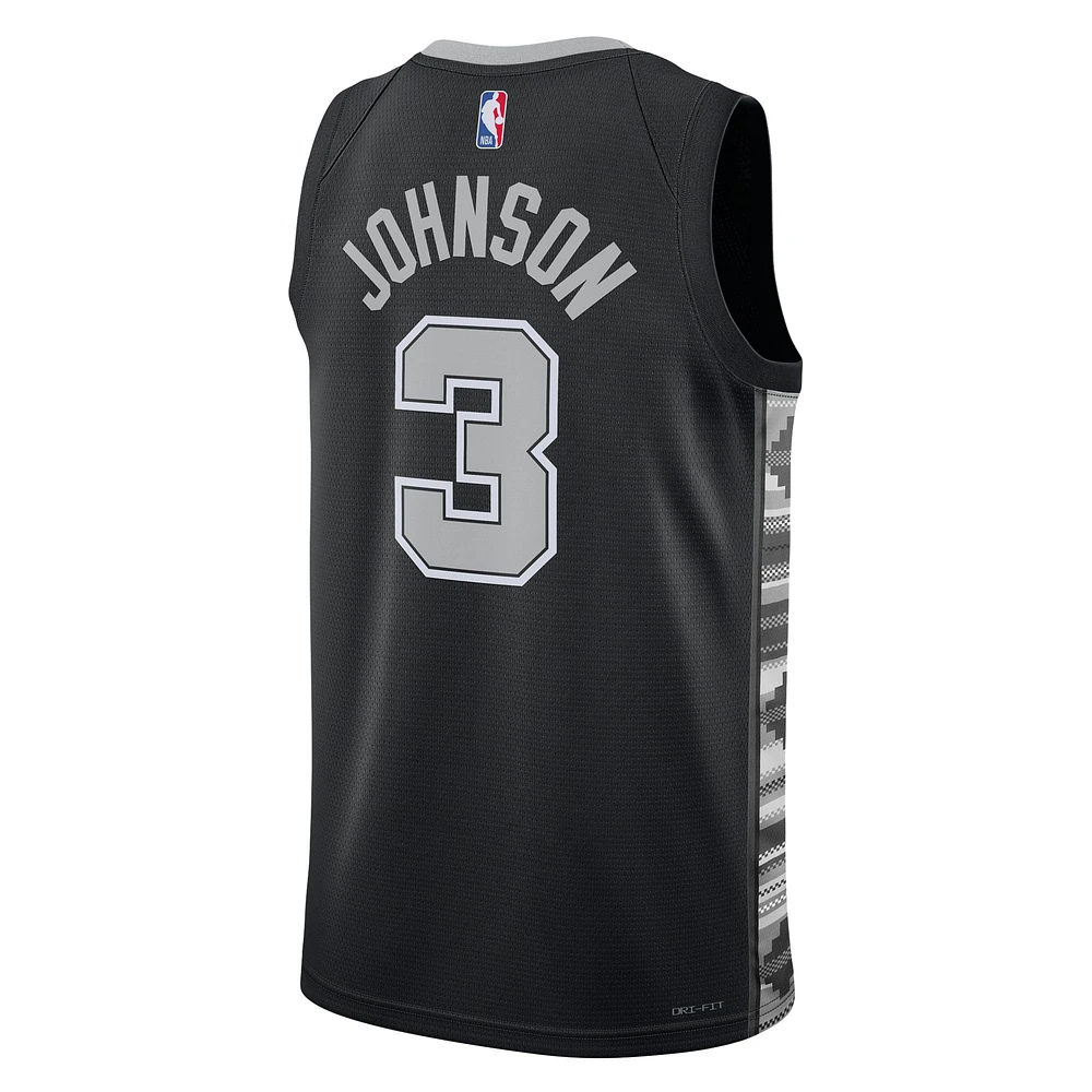 Unisex Jordan Brand Keldon Johnson Black San Antonio Spurs Swingman Jersey - Statement Edition