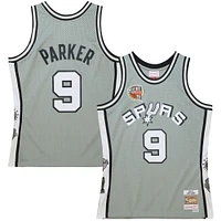 Unisex Mitchell & Ness Tony Parker Gray San Antonio Spurs Hall of Fame Class 2023 Throwback Swingman Jersey