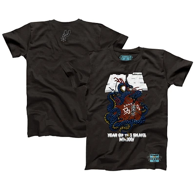 Unisex NBALab x Hyperfly Heather Black San Antonio Spurs Year of the Snake Lunar New Collection T-Shirt
