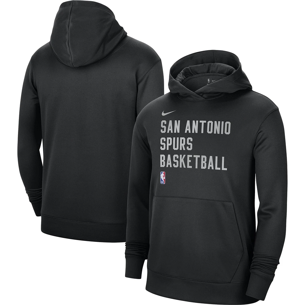 Sweat à capuche unisexe Nike noir San Antonio Spurs 2023/24 Performance Spotlight On-Court Practice