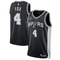 Maillot de joueur unisexe Nike De'Aaron Fox noir des San Antonio Spurs Swingman - Édition Icon