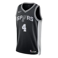 Maillot de joueur unisexe Nike De'Aaron Fox noir des San Antonio Spurs Swingman - Édition Icon