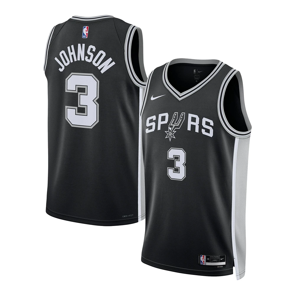 Maillot unisexe Nike Keldon Johnson noir San Antonio Spurs Swingman - Icon Edition