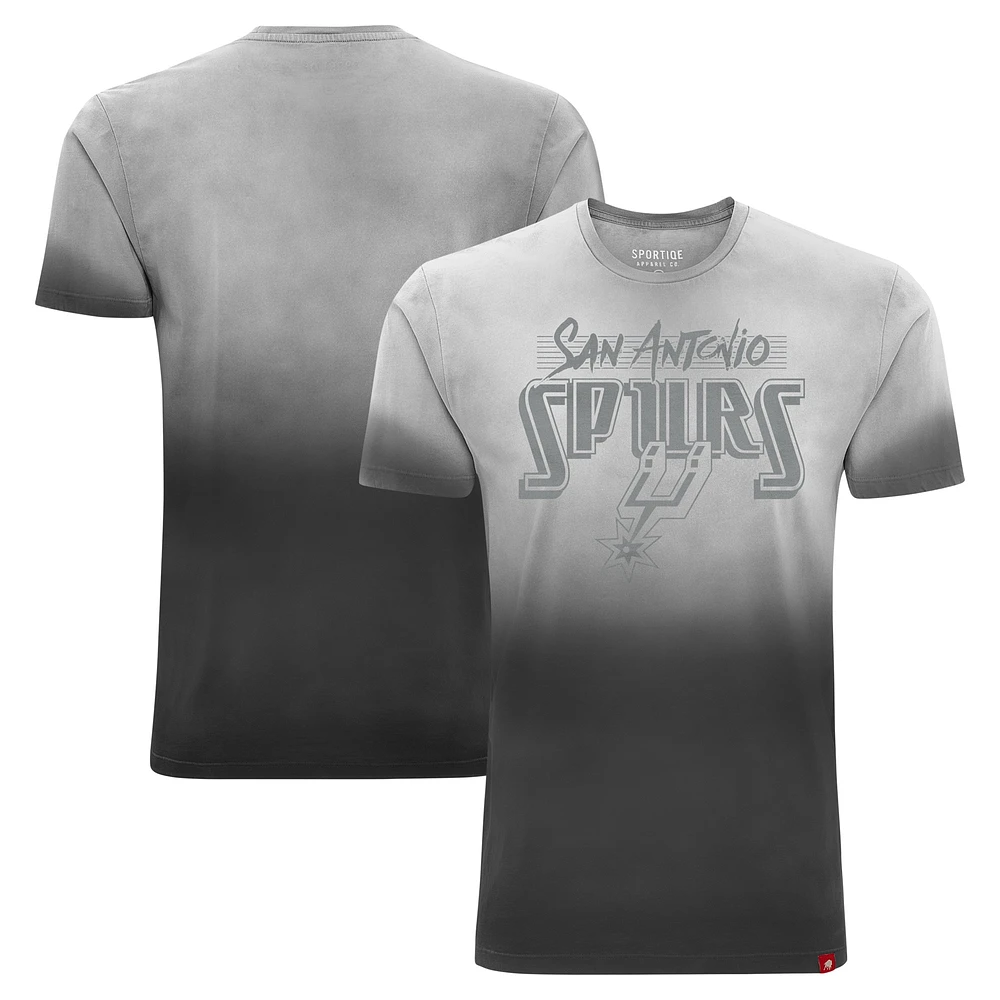 T-shirt unisexe Sportiqe noir San Antonio Spurs Bingham Sun-Fade