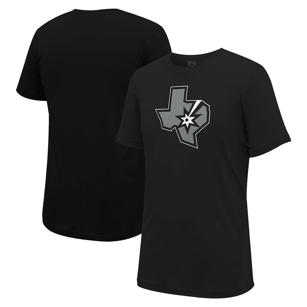 T-shirt unisexe Stadium Essentials noir avec logo principal des San Antonio Spurs