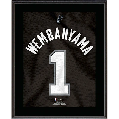 Plaque sublimée en maillot noir n°1 des San Antonio Spurs de Victor Wembanyama 10,5" x 13"