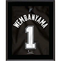 Plaque sublimée en maillot noir n°1 des San Antonio Spurs de Victor Wembanyama 10,5" x 13"