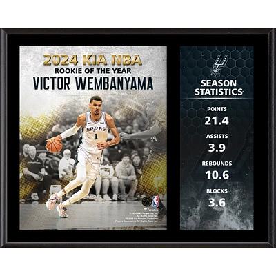 Victor Wembanyama San Antonio Spurs 12"x 15" 2024 NBA Rookie of the Year Sublimated Plaque