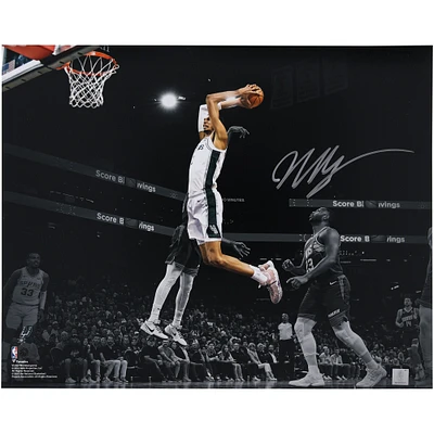 Victor Wembanyama San Antonio Spurs Autographed 16" x 20" Dunk vs. Phoenix Suns Spotlight Photograph