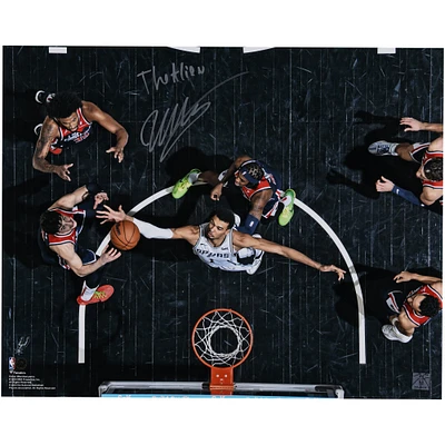 Victor Wembanyama San Antonio Spurs Autographed 16" x 20" Rebound vs. Washington Wizards Photograph with "The Alien" Inscription