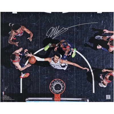 Victor Wembanyama San Antonio Spurs Autographed 16" x 20" Rebound vs. Washington Wizards Photograph