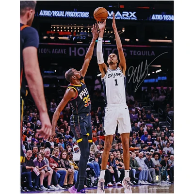 Victor Wembanyama San Antonio Spurs Autographed 16" x 20" Shooting Vs. Kevin Durant Photograph