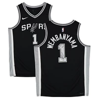Victor Wembanyama San Antonio Spurs Autographed Black Nike Icon Edition Swingman Jersey with "2024 ROY" Inscription 