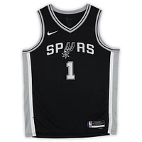 Victor Wembanyama San Antonio Spurs Autographed Black Nike Icon Edition Swingman Jersey with "2024 ROY" Inscription 