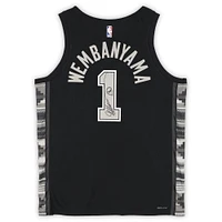 Victor Wembanyama San Antonio Spurs Autographed Black Nike Statement Edition Swingman Jersey - With Alien Head Drawing