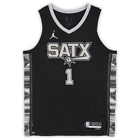 Victor Wembanyama San Antonio Spurs Autographed Black Nike Statement Edition Swingman Jersey - With Alien Head Drawing