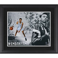 Victor Wembanyama San Antonio Spurs Autographed Framed 16" x 20" 2023 NBA Draft Collage Photograph