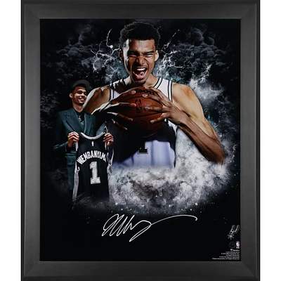Victor Wembanyama San Antonio Spurs Autographed Framed 20" x 24" 2023 NBA Draft In Focus Photograph