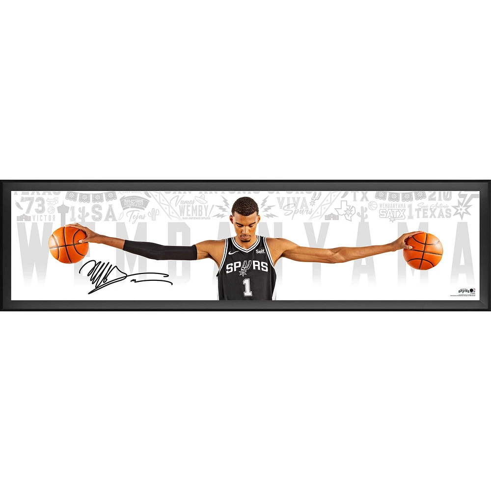 Victor Wembanyama San Antonio Spurs Autographed Framed 84" x 20" Wingspan Photograph