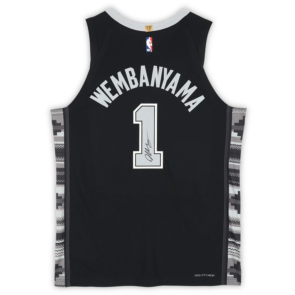 Victor Wembanyama San Antonio Spurs Autographed Jordan Brand Black Statement Edition Authentic Jersey