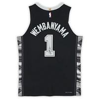 Victor Wembanyama San Antonio Spurs Autographed Jordan Brand Black Statement Edition Authentic Jersey