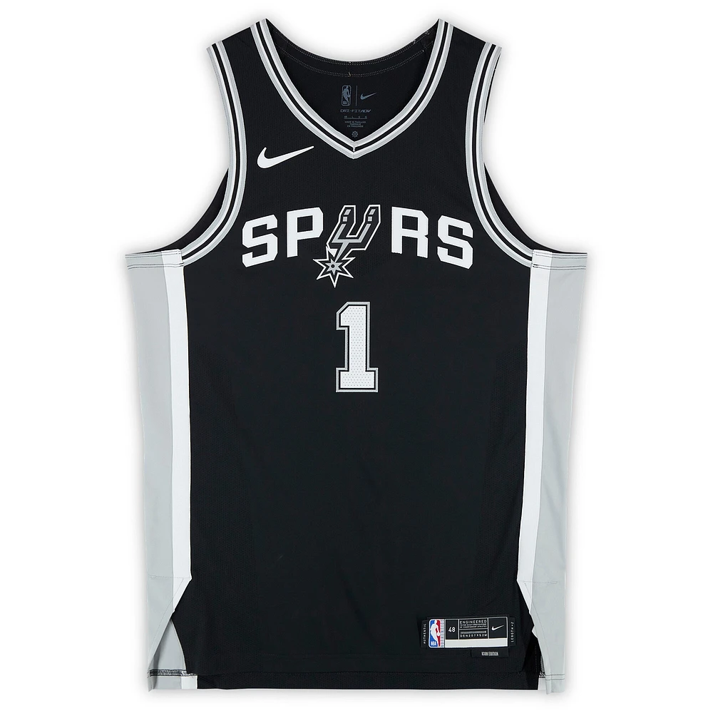 Victor Wembanyama San Antonio Spurs Autographed Nike Black Icon Authentic Jersey with "11-13-24 1st 50 PT Game" Inscription - Limited Edition of 25