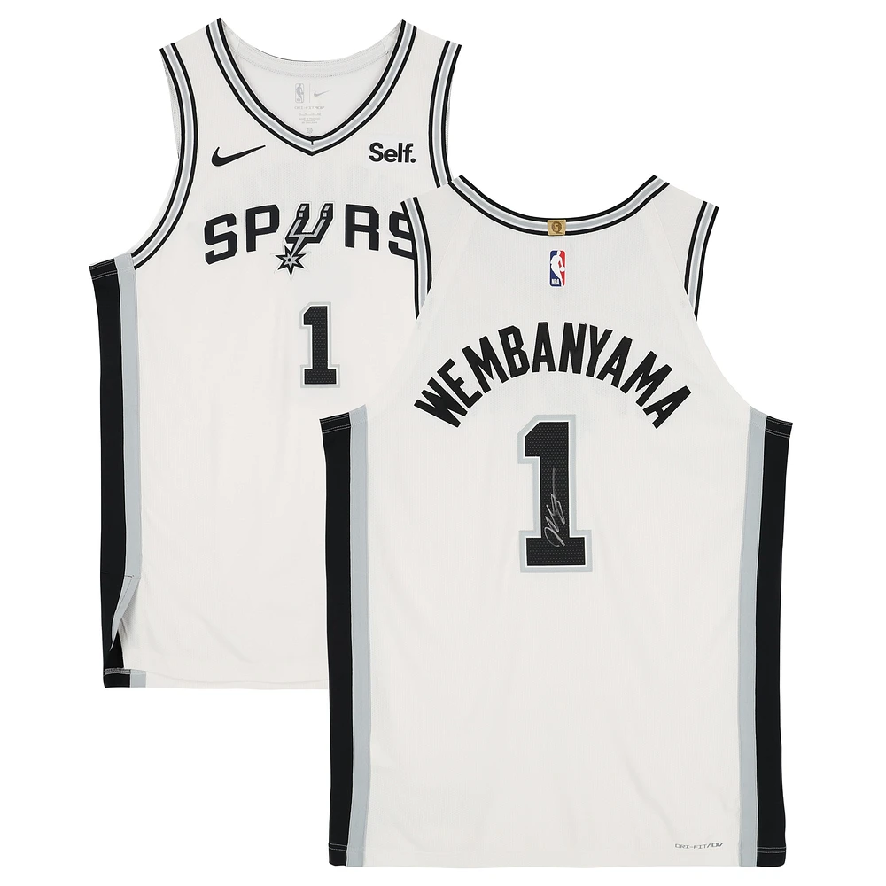 Victor Wembanyama San Antonio Spurs Autographed Nike White Association Edition Authentic Jersey with Sponsor Patch