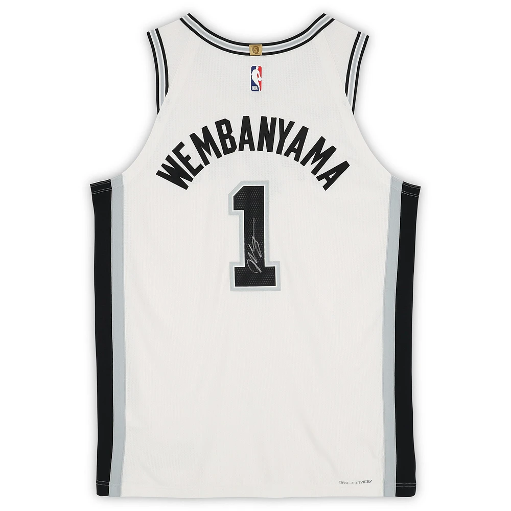 Victor Wembanyama San Antonio Spurs Autographed Nike White Association Edition Authentic Jersey with Sponsor Patch