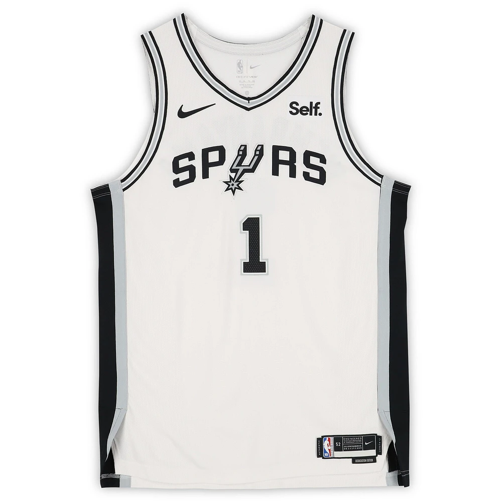 Victor Wembanyama San Antonio Spurs Autographed Nike White Association Edition Authentic Jersey with Sponsor Patch