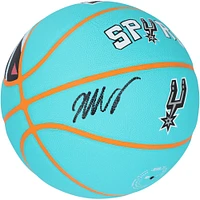 Victor Wembanyama San Antonio Spurs Autographed Turquoise Wilson City Edition Collectors Basketball