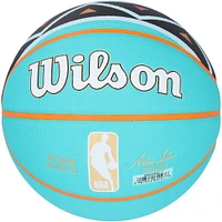 Victor Wembanyama San Antonio Spurs Autographed Turquoise Wilson City Edition Collectors Basketball