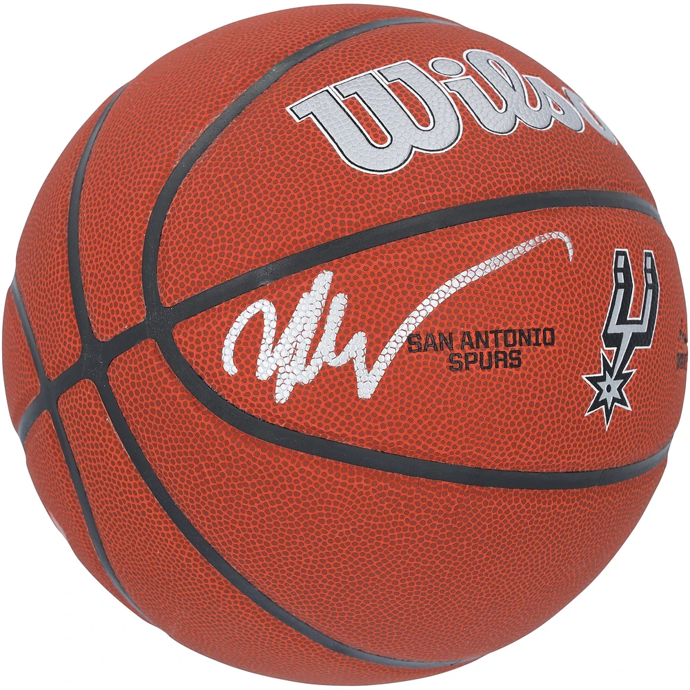 Victor Wembanyama San Antonio Spurs Autographed Wilson 2023 NBA Draft Team Logo Basketball
