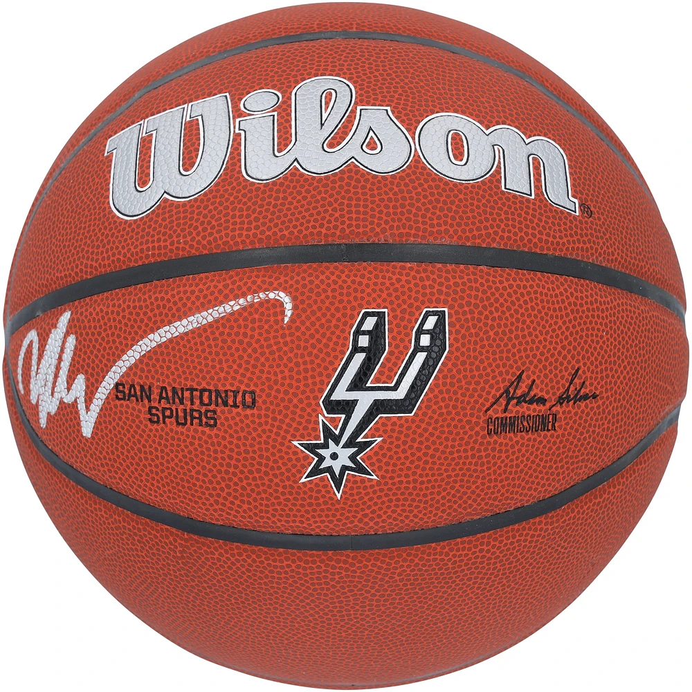 Victor Wembanyama San Antonio Spurs Autographed Wilson 2023 NBA Draft Team Logo Basketball