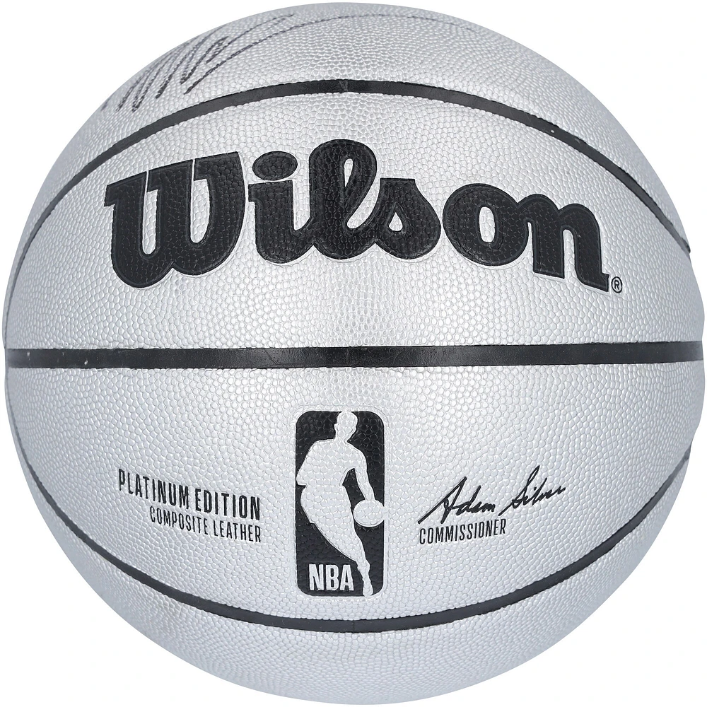 Victor Wembanyama San Antonio Spurs Autographed Wilson Platinum Edition Basketball
