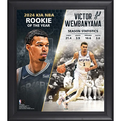 Victor Wembanyama San Antonio Spurs Framed 15" x 17" 2024 NBA Rookie of the Year Collage