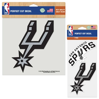 Lot de trois feuilles de décalcomanies WinCraft San Antonio Spurs Perfect Cut