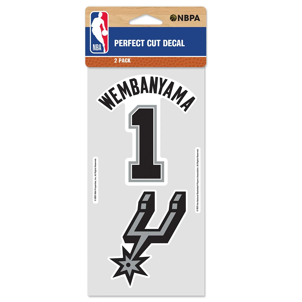 WinCraft Victor Wembanyama San Antonio Spurs 2-Pack 4" x 8" Perfect Cut Decal Sheet